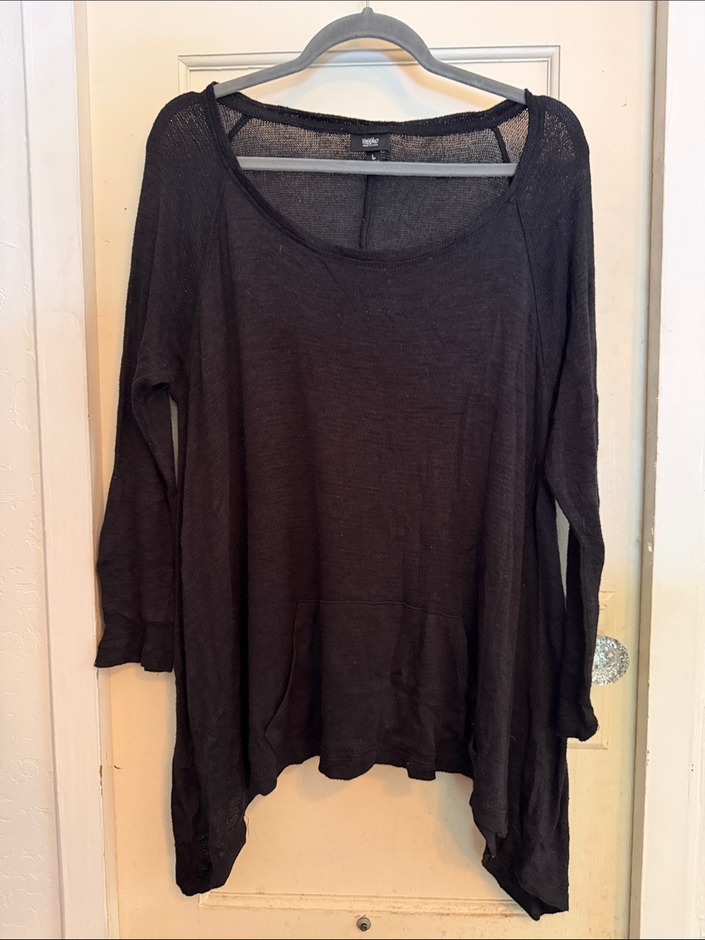 Massimo Black Scoop Neck Long Sleeve Knit Tunic